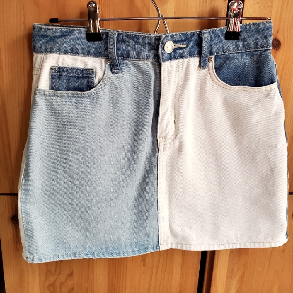 Refuge Denim Patchwork Mini Skirt Size Small